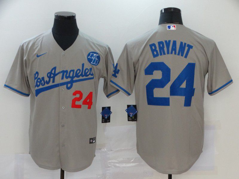Men Los Angeles Dodgers 24 Bryant Grey Game 2020 MLB Nike Jerseys